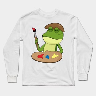 Frog as Painter with Brush and Paint Long Sleeve T-Shirt